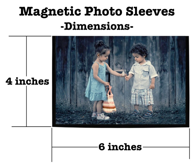 Iconikal Magnetic Picture Frame Photo Sleeves for 4x6 Pictures - Set of 11 - Easy Slide-in Display Pockets for Refrigerator & Metal Surfaces - Durable Filing Cabinet & Memo Holders - Image 2